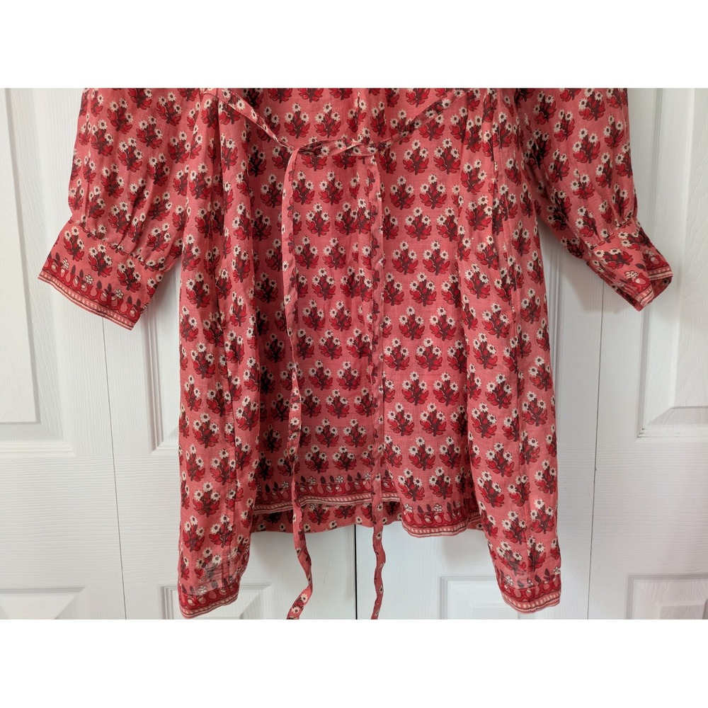 J.‎ Crew Cabana Min Dress in Block Print Ramie Size L Coral Multi NWT $198 CI921 - Picture 3 of 7